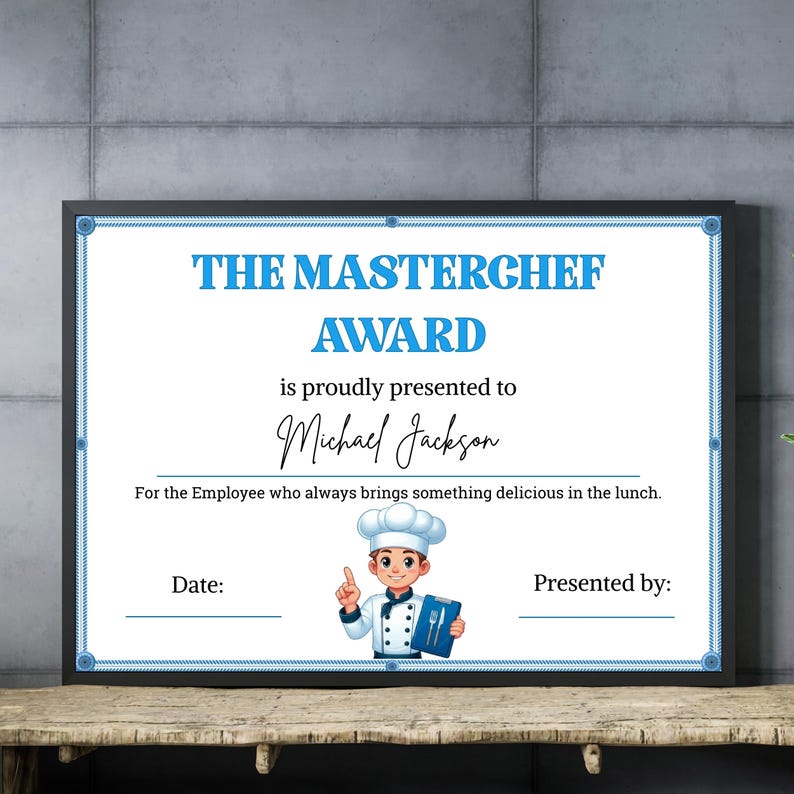 Employee recognition certificates editable Canva template.
