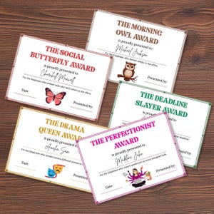 Workplace recognition award certificate template for employees.