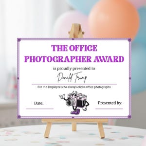 Editable Office Award Certificates Template, Funny Employee Awards, Coworker Staff Party Certificates Canva image 9