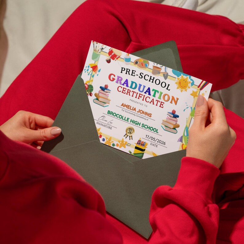 Editable Preschool Graduation Certificate Canva, Kindergarten Diploma ...