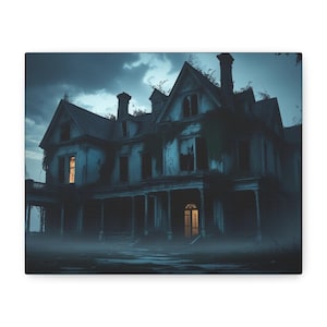 Haunting Matte Canvas Wall Art, Spooky Decor, Gothic Home Aesthetic, Halloween Gift, Eerie Artwork