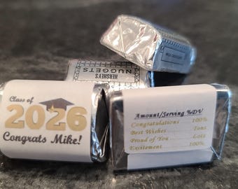 30 gepersonaliseerde afstudeernugget candybar wrappers - klasse van 2026