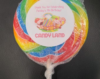 12 etichette personalizzate per bomboniere Candy Land
