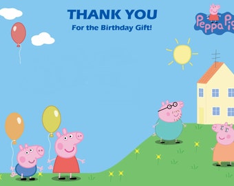 20 Personalized Peppa Pig Thank You Cards