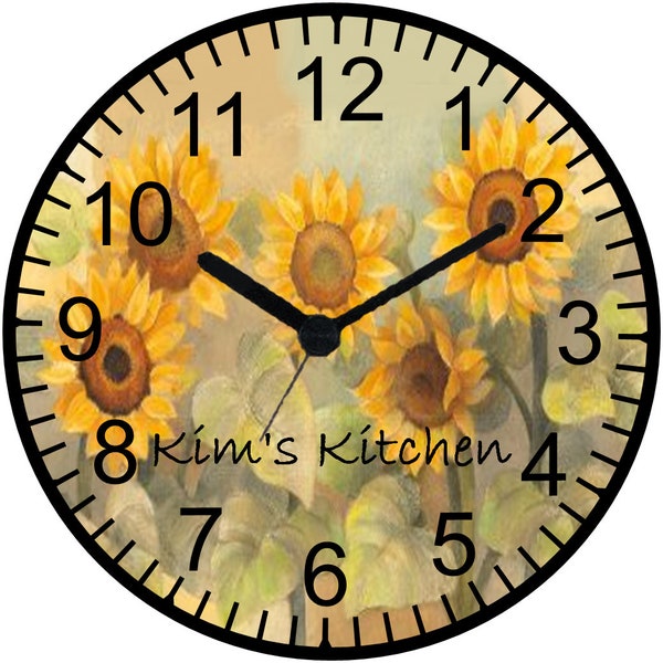 9" Personalized Sunflower Wall Clock