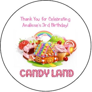 12 Personalized Candy Land Lollipop Favor Tags