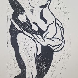 St Sebastian linoprint