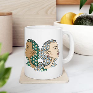 Colorful Gemini Zodiac Mug, Astrology Gift, Horoscope Coffee Mug, Personalized Star Sign Mug, Unique Gemini Decor