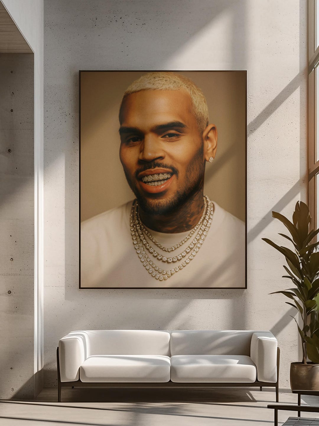 Chris Brown Grillz Wall Art Print | Digital Download | Urban Home