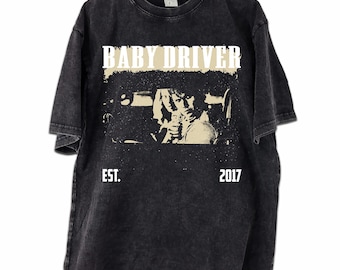 Koszulka z filmu Baby Driver, film akcji retro, koszulka unisex w wygodnych kolorach