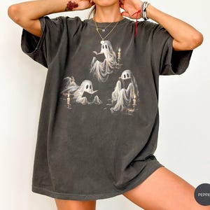 Ghost Reading Shirt, Book Lover Halloween Tee, Spooky Season Gift, Librarian Bookworm Shirt image 6