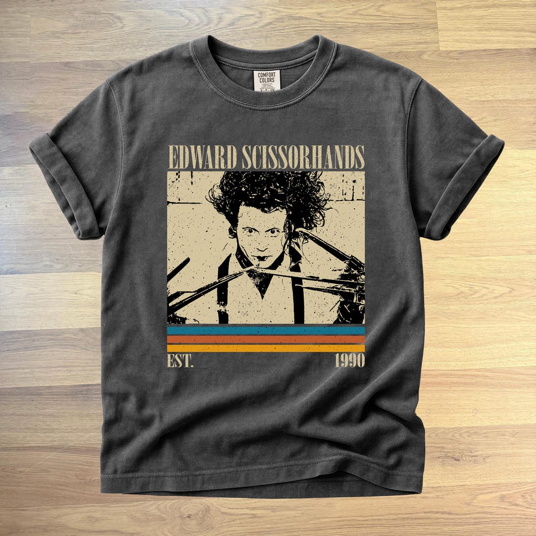 シザーハンズmovieTシャツ シザーハンズ ムービーシャツ - レトロコンフォートカラーTシャツ