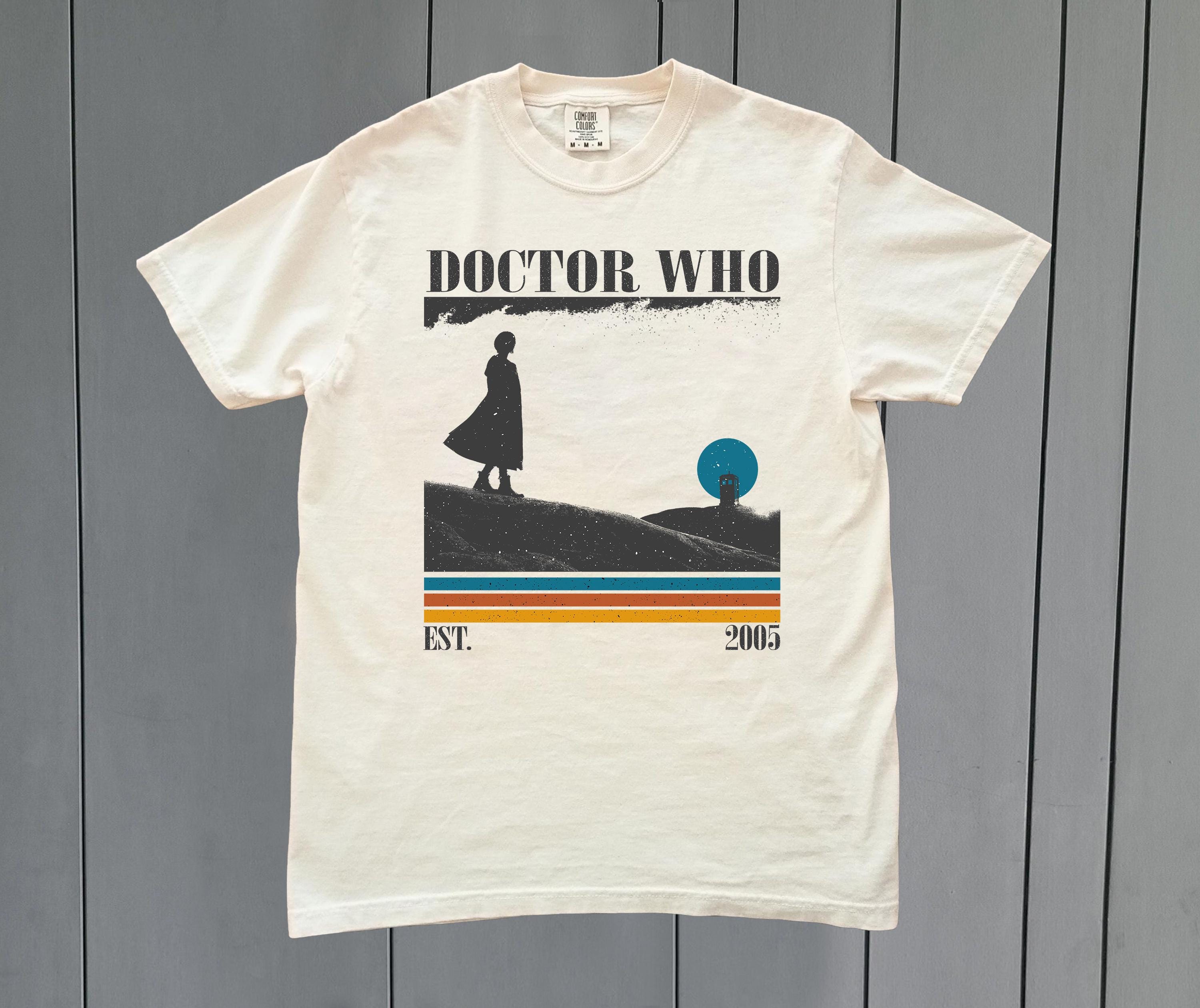T-shirt Vintage Doctor Who TARDIS - Taille M - 100% Coton Noir - Occasion Très Bon état