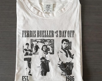 Camiseta vintage de la película "Ferris Buellers Day Off", colores cómodos
