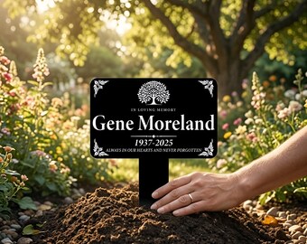 Custom Tree of Life Memorial Metal Stake: Custom Memorial Grave Marker