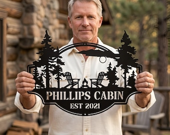 Personalized Cabin Metal Sign: Custom Lake House Name Sign