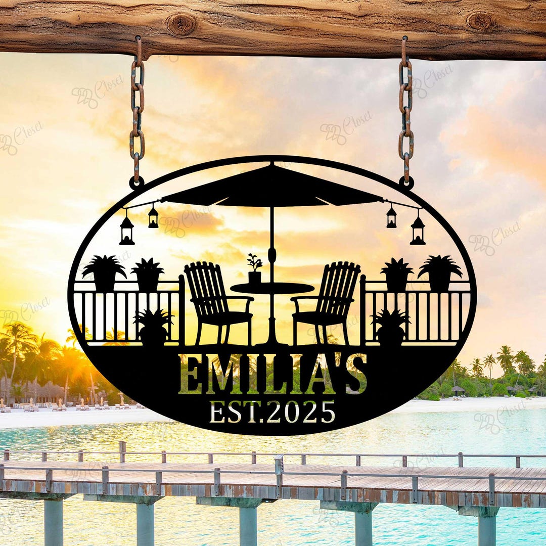 Custom Backyard Patio Metal Sign: Personalized Outdoor Decor - Etsy