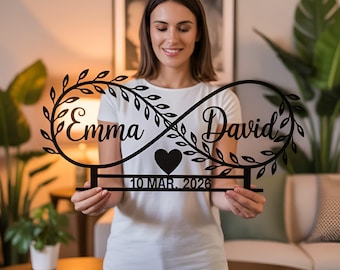 Personalized Infinity Name Sign, Custom Couple Metal Wall Art,Wedding Decor Gift,omantic Couple Sign, Anniversary Gift