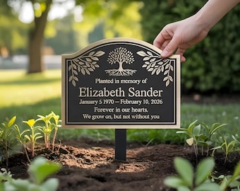Custom Tree of Life Memorial Metal Stake: Custom Memorial Grave Marker