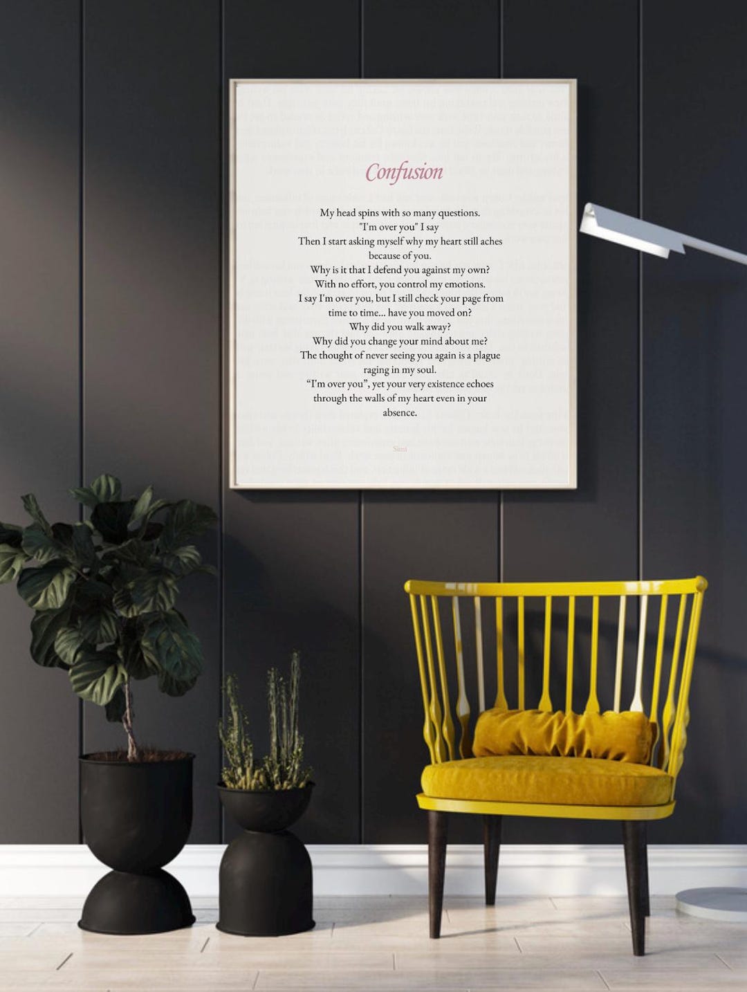 Confusion Poem Print | Emotional Quote Wall Art | Heartbreak Printable ...