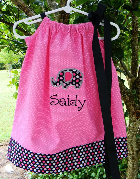 Items similar to Children Pillowcase Dress in PInk and Black on Etsy