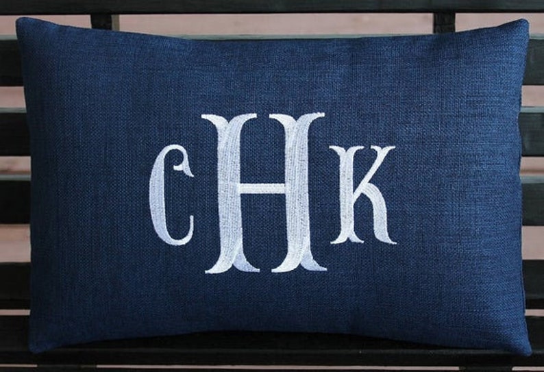 Monogrammed Indoor Outdoor Pillow Cover Initials Letters Etsy