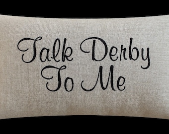 Personalized Indoor / Outdoor Pillow Cover | Horse Lover | Equestrian | Kentucky Derby | Horse Race Patio Pillow | Gift | Sand | Tan Pillow