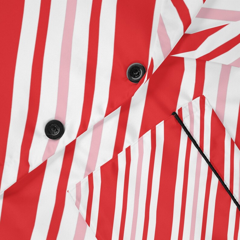 Holiday Candy Cane Christmas Satin Pjs, Women Festive Sleepwear Set ...