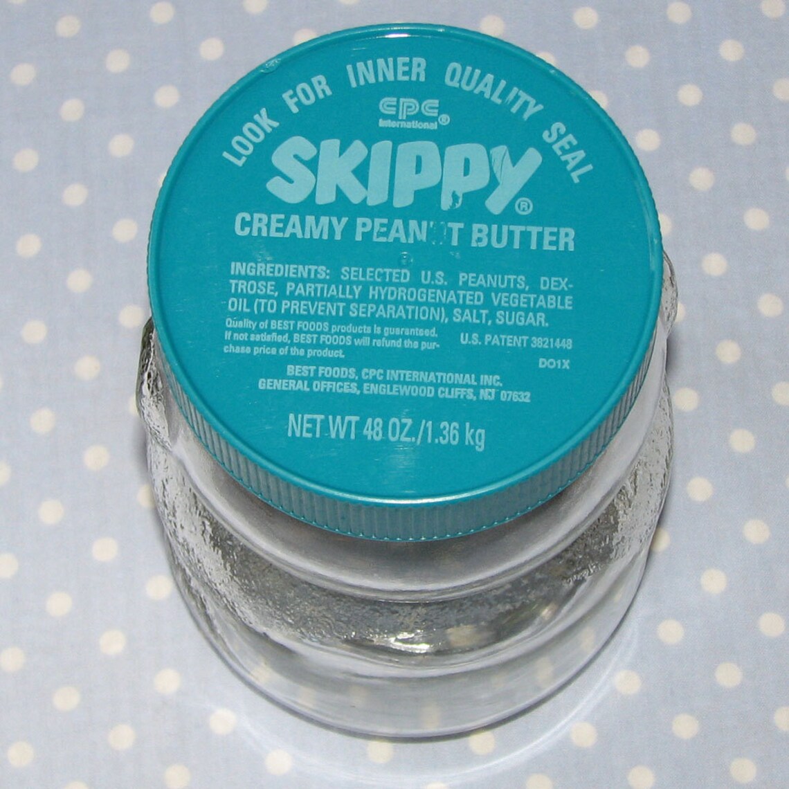 Vintage Skippy Peanut Butter Jar Glass Teddy Bear Etsy