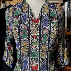 Vintage novelty-print dress 40s 1940s