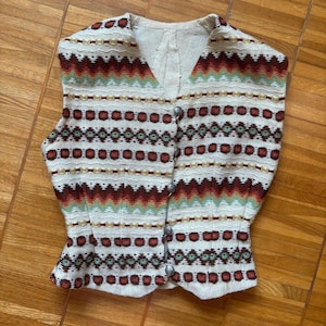 Vintage weaved waistcoat vest 40s 50s wool