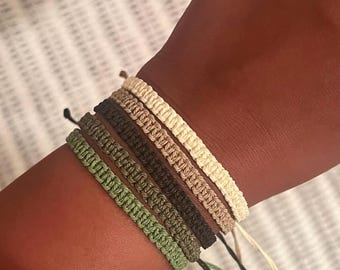 Handmade Earth Tone Knot Bracelet Set – Adjustable Boho Friendship Jewelry