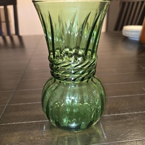 Vintage Anchor Hocking Forest Green vase