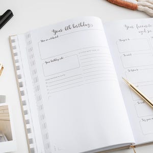 Personlig barndomsminnesdagbok, födsel till 18 år, babyjournalbok bild 4