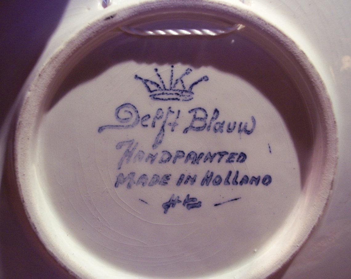 Vintage Delft Blauw handpainted Display Plate made in Holland Etsy