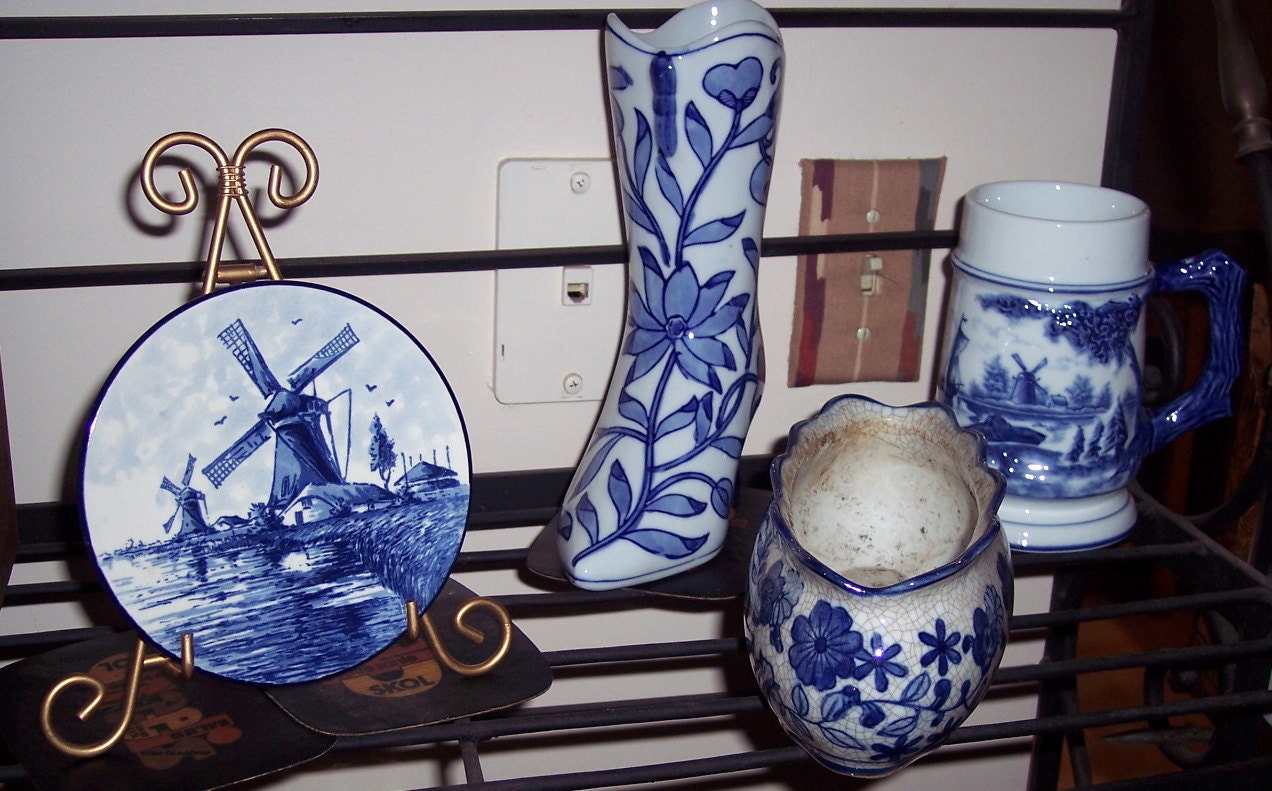 Vintage Delft Blauw handpainted Display Plate made in Holland Etsy