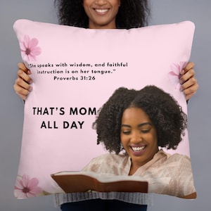 Basic Pillow with honoring Bible verse for mothers day or moms birthday faith-based thank you home decor gift of appreciation gratitude