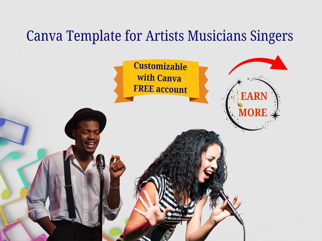 Simple Singer Posts. Design Social Media Artist Musician Singer Vocalist Gig Promo Branding Canva ...