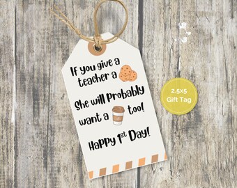 First Day of School gift tag