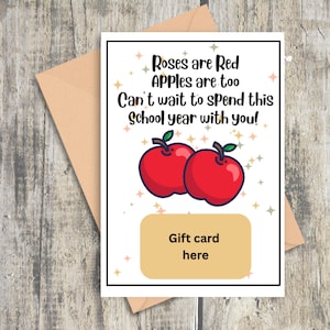 Printable First Day of School Gift Card Holder