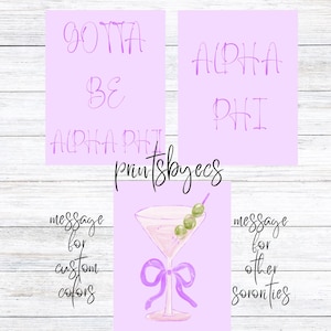 APHI Alpha Phi | Purple Digital Prints | Set of 3 | Instant Download