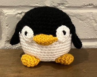 Crochet Penguin Plushie: Handmade Amigurumi Toy, Nursery Decor