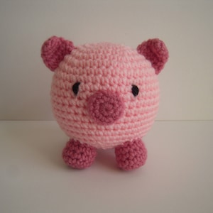Crochet Stuffed Animal Round Pink Pig/ Baby Gift/ Baby Shower Gift/ Birthday Gift/ Nursery Decor