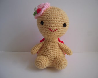 Crochet Stuffed Animal Turtle with Hat, Nursery Decor