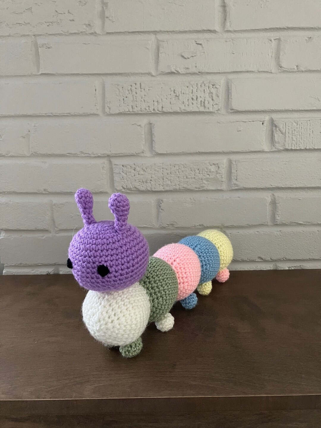 Crochet Stuffed Multi-colored Caterpillar Plushie Toy/ Baby Gift/ Baby Shower Gift/ Birthday ...