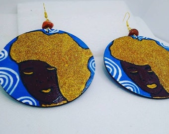 African Queen Gold Earrings