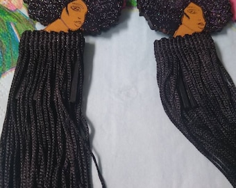 Afro Queen Tassel Earrings