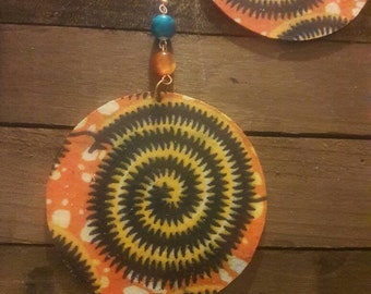 African fabric earrings