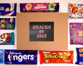 The Full English - Mystery British Snack Box: UK Candy, Chocolate & Crisps- 8 large items