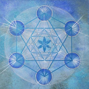 Energy painting to order.Metatron&#39;s Cube. Sacred Geometry Art Mandalas